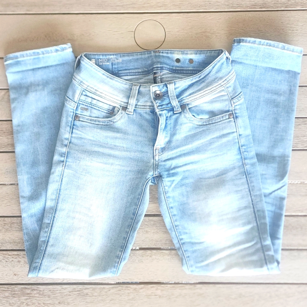 RAW G-Star | Midge Saddle Mid Straight Jeans | SZ 25 x 30